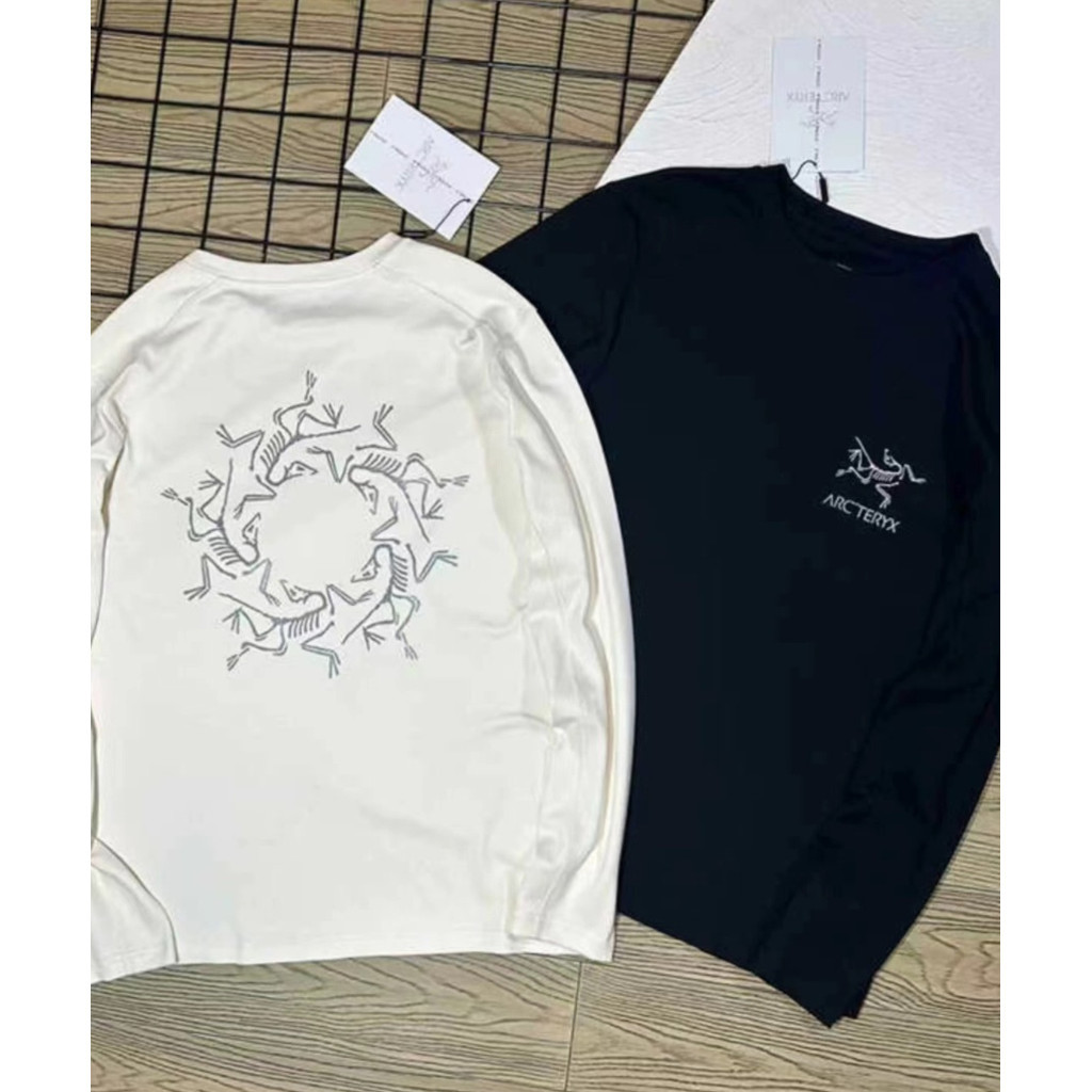 ATASAN PRIA BAJU KAOS LENGAN PANJANG Arcteryx/cormac Series Logo LS Solid Color Round Neck Long Slee