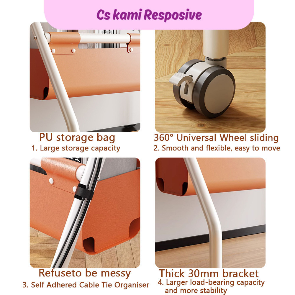 MM Universal Floor TV Stand, Mobile TV Stand for 32-80 Inch LED LCD OLED Screens, Height Adjustable 