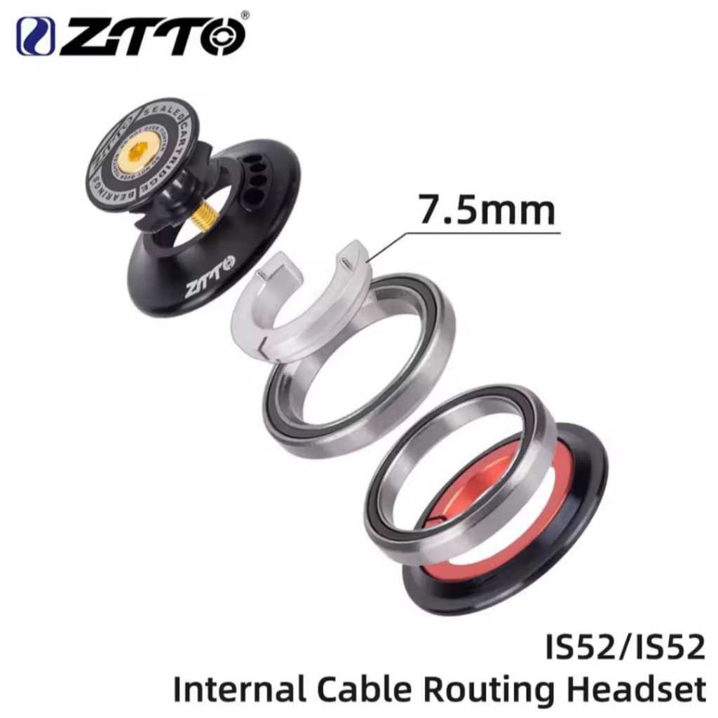 ZTTO Headset Integrated IS52 52mm Internal Hidden Cable Routing Sealed Bearing untuk Road Bike Seped