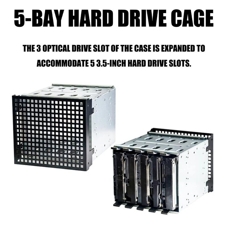 3 To 5 Bay 35Inch Hard Drive Mounting Bracket Shockproof 35 HDD sk Box Tray Adapter For PC Servers S