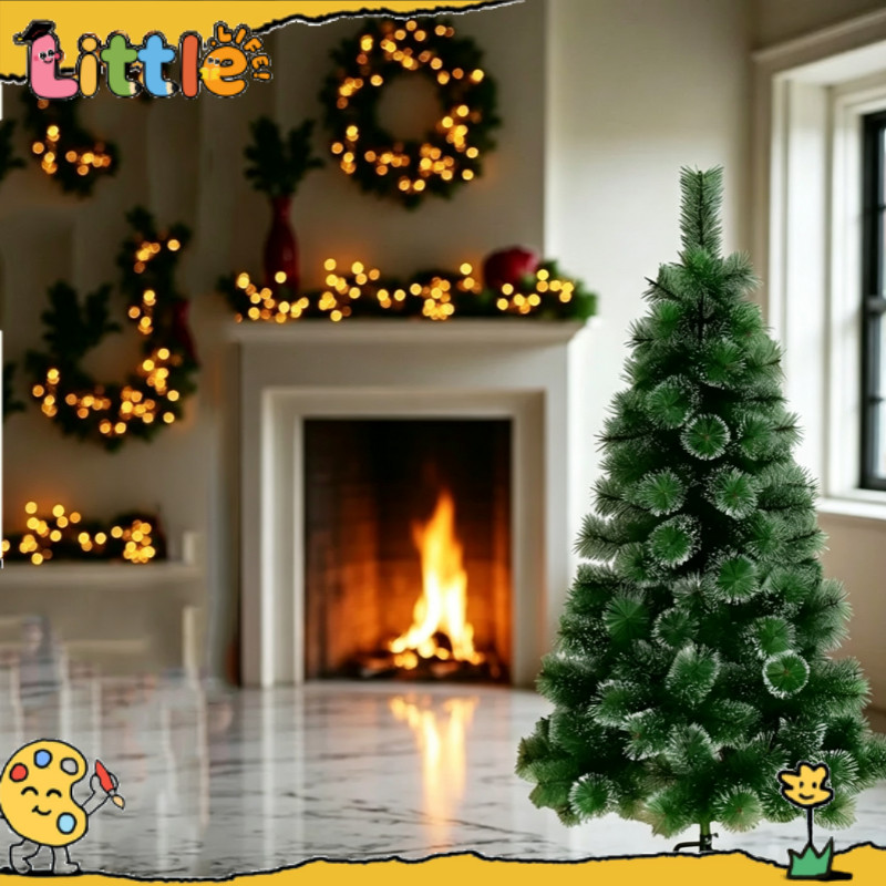 Pohon Natal Model Baru 2026, Pohon  Berbintik Salju Jarum Pinus, Pohon Natal Sintetis, Dekorasi Nata