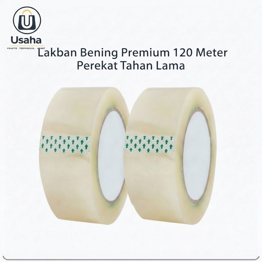 Lakban Bening Premium 120 Meter Perekat Tahan Lama untuk Kebutuhan Packing