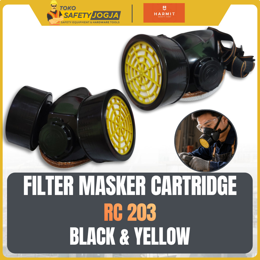 Respirator Masker Obat / Masker Chemical / Masker Asap Anti Debu Single Filter Moncong Babi Merk Har
