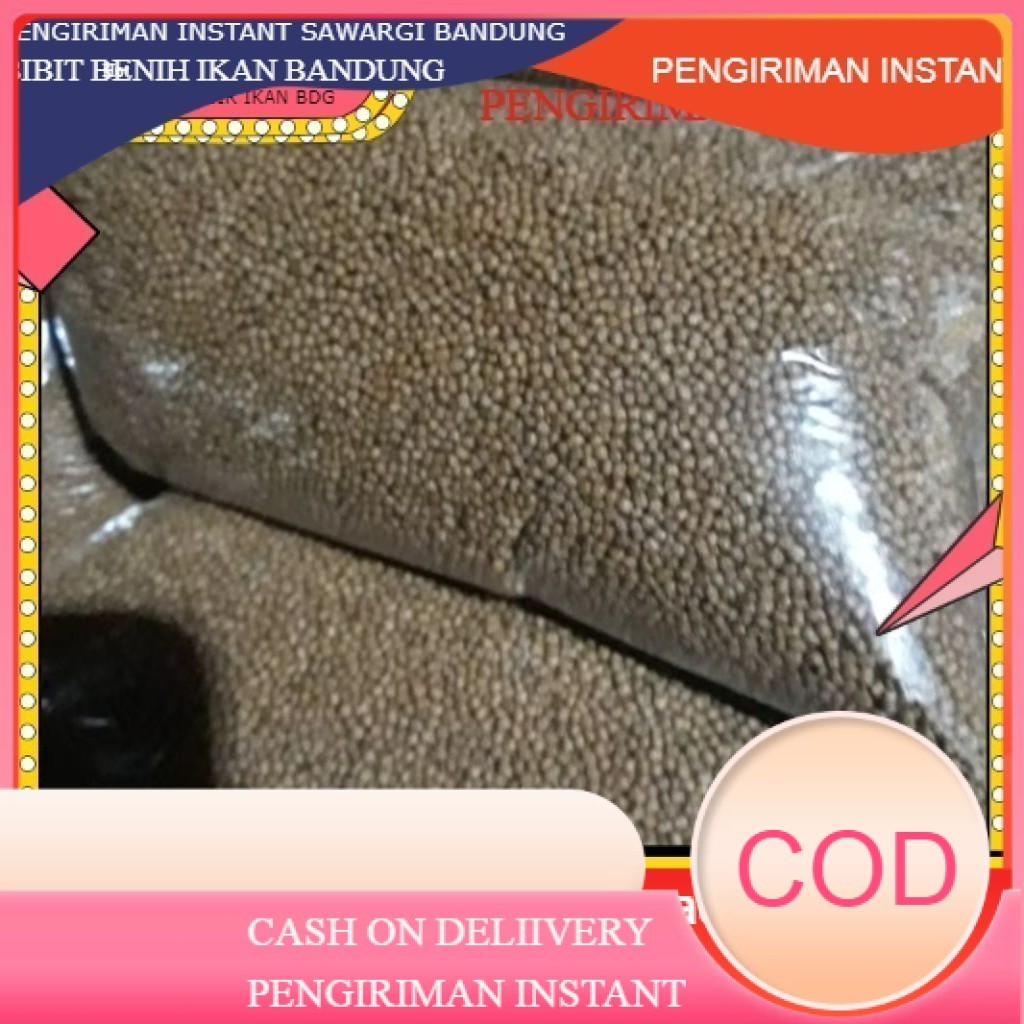pakan ikan lele , nila , patin ,bawal untuk ikan ukuran kecil  uk 1 mm 500 gram INSTANT sawargi bdg 