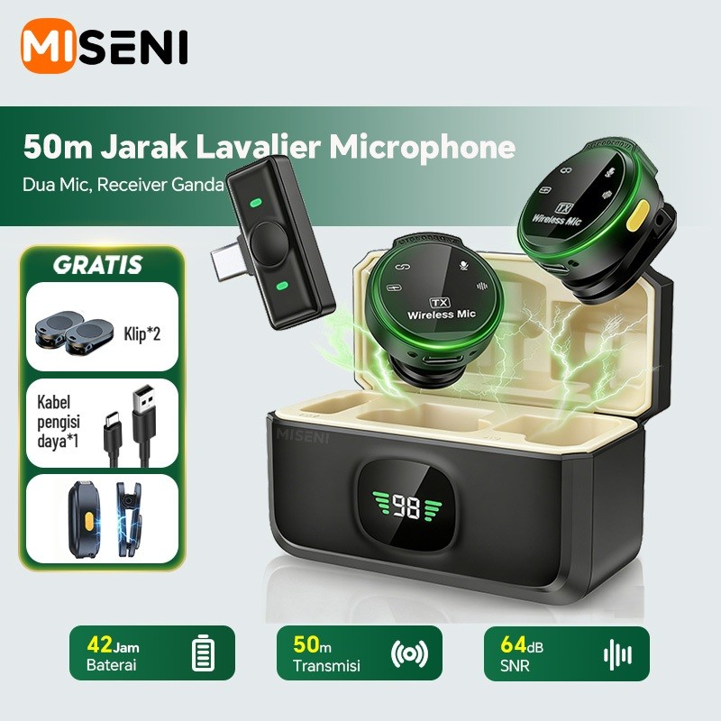 MISENI Q8 Mic Kecil Jepit Clip on Mic Hp Magnet Wireless Untuk Android Iphone Portable Lavalier Micr