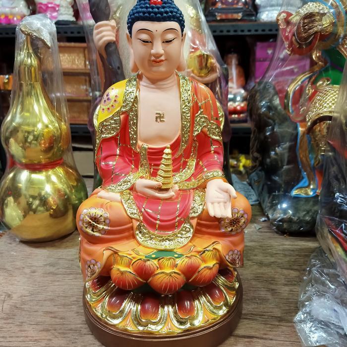 patung buddha yau se fo / buddha obat - fiber - 12 inch