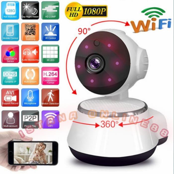 IP Camera V380 CCTV Wireless IP Mini Camera wifi Smart net Cam - Hanya CCTV