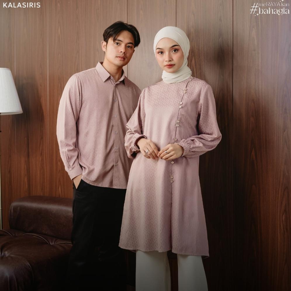 Banting Harga [New] Nibras Hijab X Kalasiris Baju Couple Lebaran Koko Tunik Lengan Panjangn - Earthy