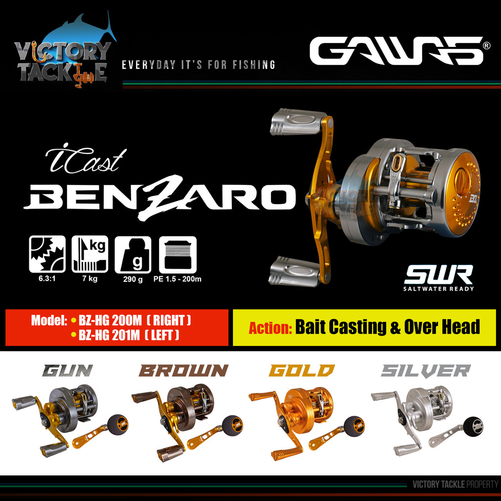 REEL GAWAS BENZARO ICAST SWR BZ-HG 200M / REEL GAWAS BENZARO ICAST SWR BZ-HG201M Kakek Ikan
