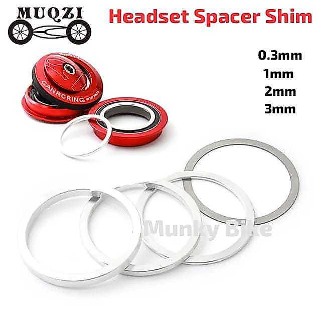 Foto Muqzi Spacer Shim Ring Headset Bearings Washer Gaskets Adjuster Steertube Fork 0.3 1 2 3 Sepeda