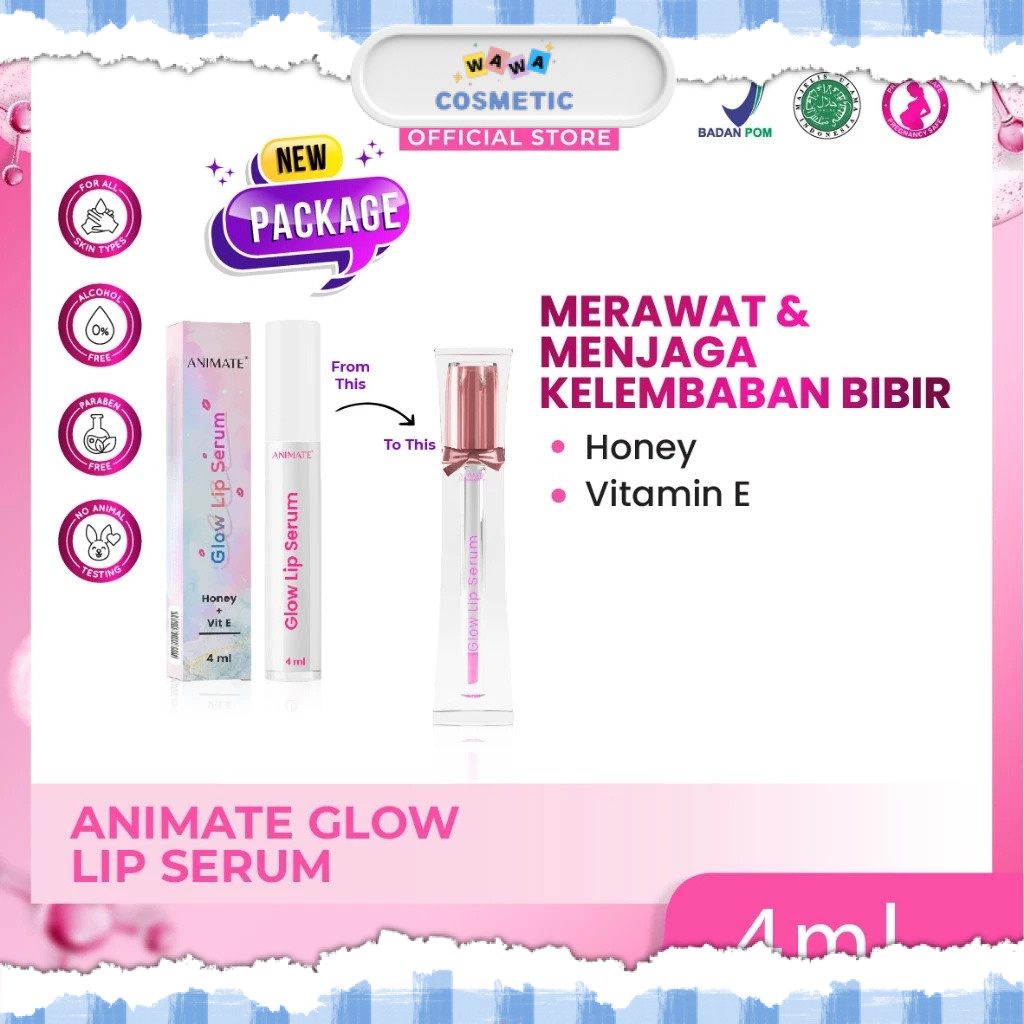 WAWA - ANIMATE Glow Lip Serum Honey + Vit E | Netto 4 ml