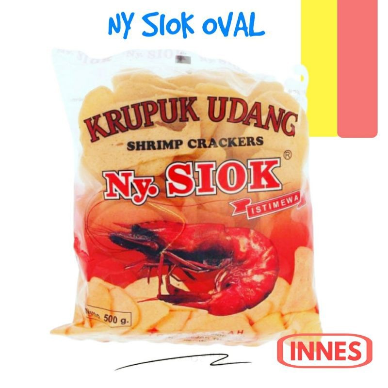 Kerupuk Udang Ny Siok Bulat Oval Besar / Krupuk Mentah NySiok - Ny.Siok    BERKUALITAS