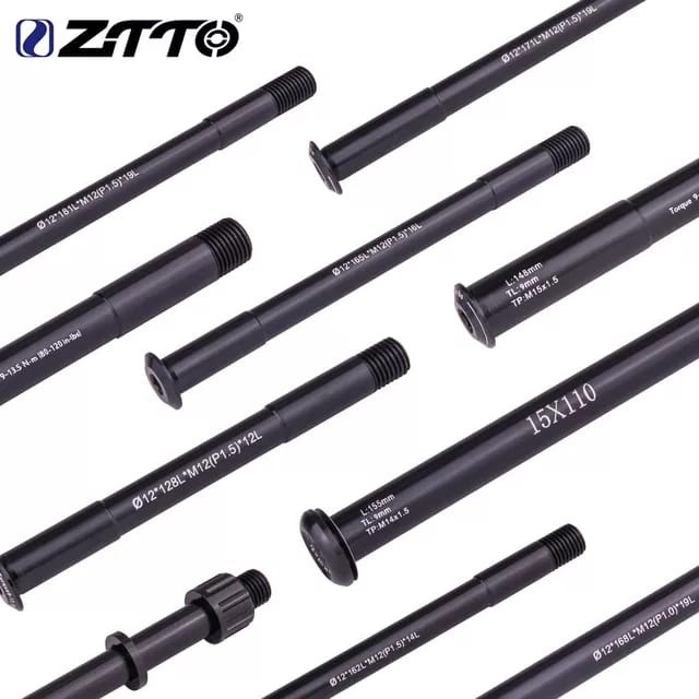 Foto ZTTO AS TA Thru Axle Shaft boost 142 148 152 ulir drat 1.5 medium & 1.75 kasar Alloy Poros Freehub Sepeda MTB RB