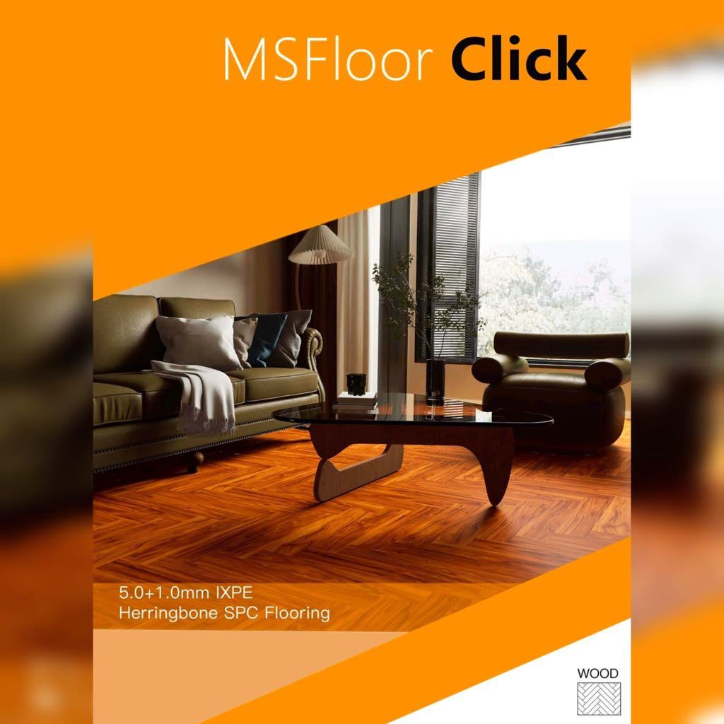 MSFLOOR SPC Herringbone Tebal 6MM | Lantai SPC Motif Herringbone