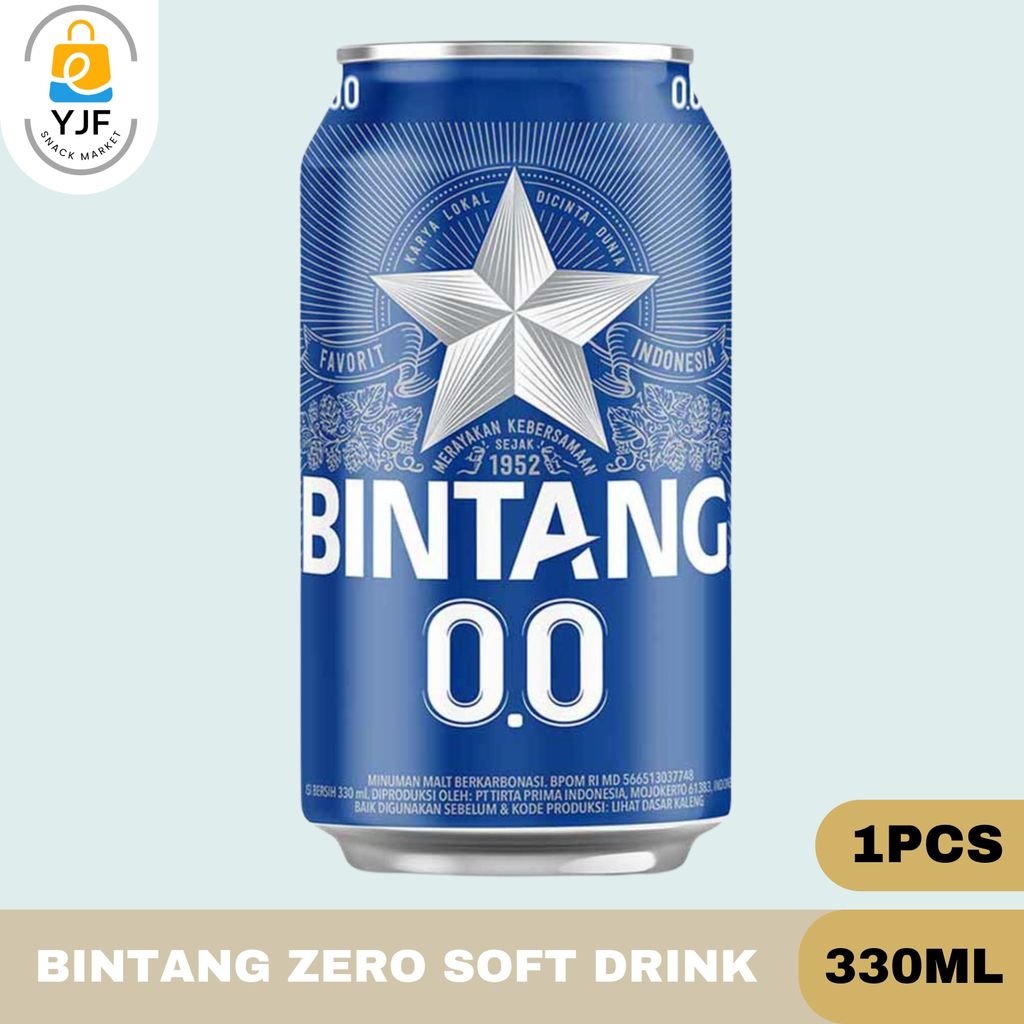 Bintang Zero 330ml / 1PCS / Soft Drink / Minuman Kaleng / Minuman Soda Zero Alkohol / Minuman Malt B