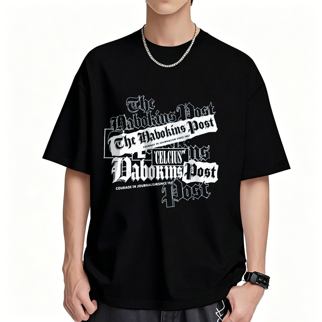 Kaos Pria Kaos Lengan Pendek Untuk Penggemar Jurnalisme Dan Pecinta Koran Motif Koran Vintage Tipogr