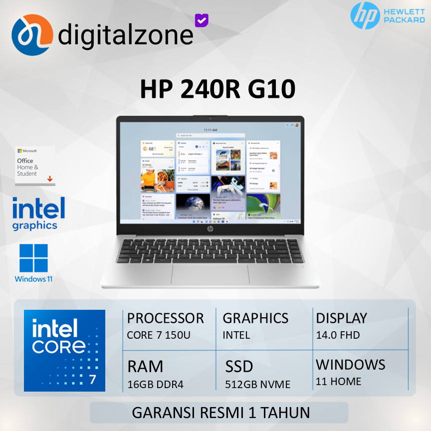 HP 240R G10 BV8Z3PT - CORE 7 150U 16GB 512GB W11 14.0 FHD IPS 1YEAR