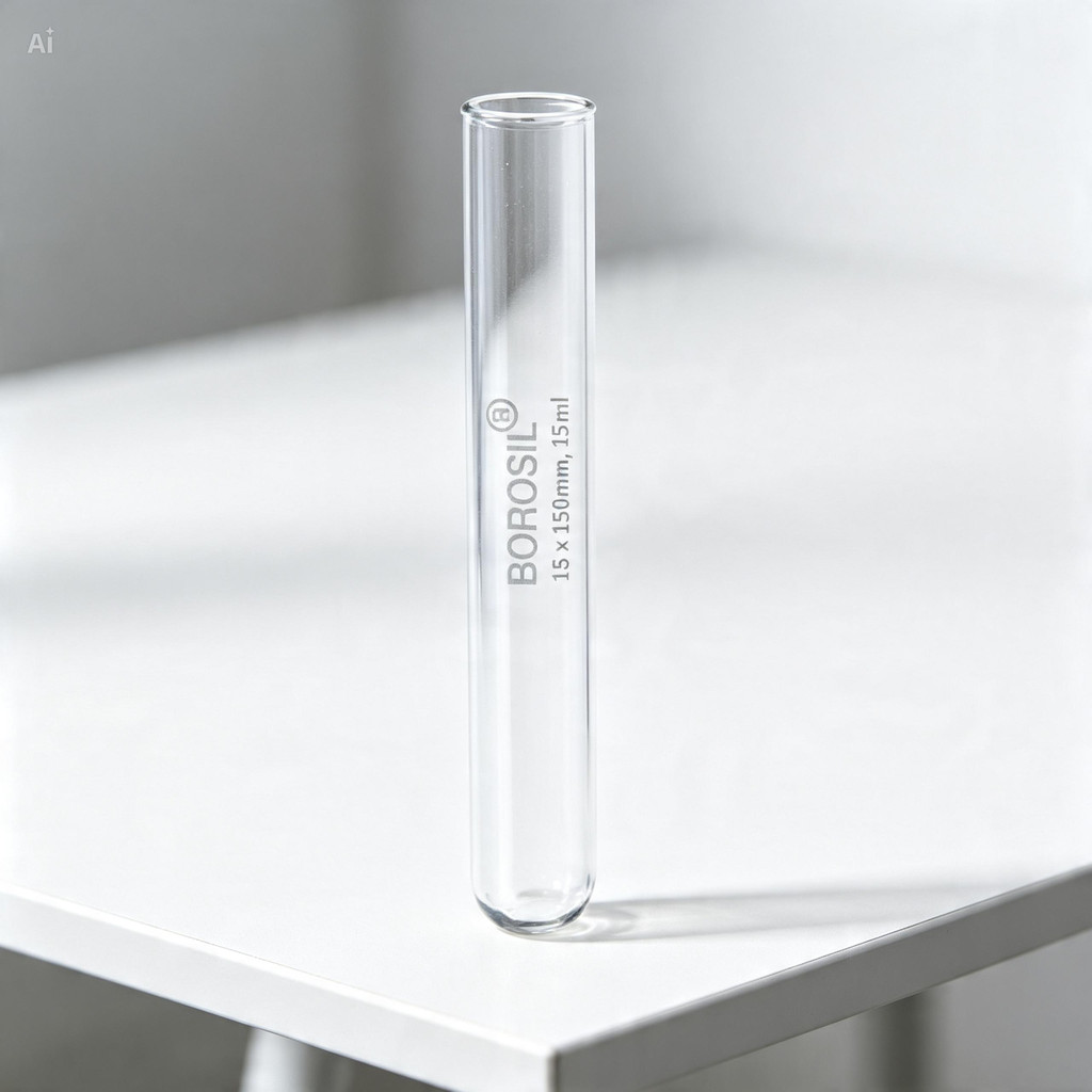 Test Tube With Rim 15 ml 15x150 mm Borosilicate Glass, 10 pcs | 9800U05 | Borosil