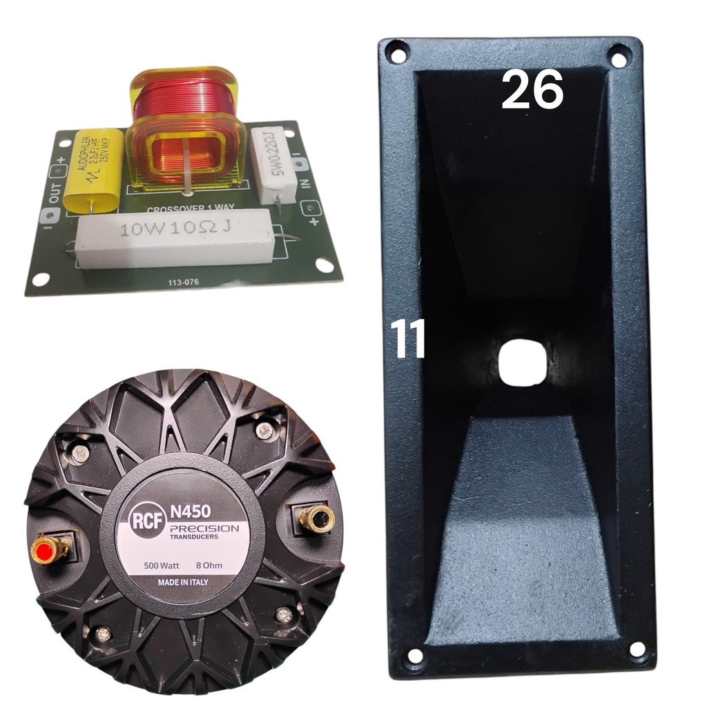 Paket Tweeter RCF N450 Plus Corong Besi 11x26 Dan Crossover Tweeter