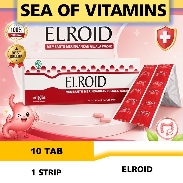 ELROID STRIP 10 TABLET TARADISIONAL HERBAL MENGOBATI WASIR AMBEIEN
