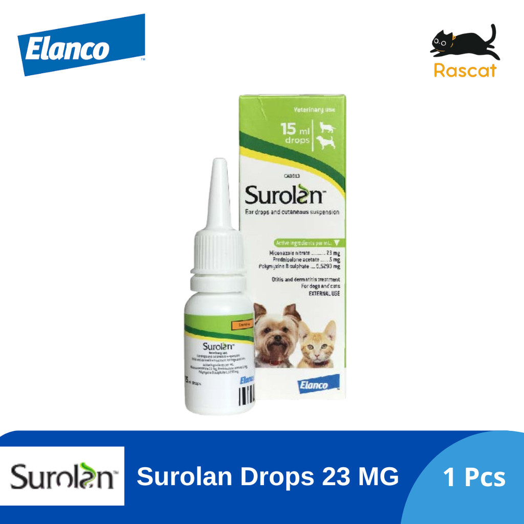 Surolan Drops Kucing Anjing 23MG/ML Elanco