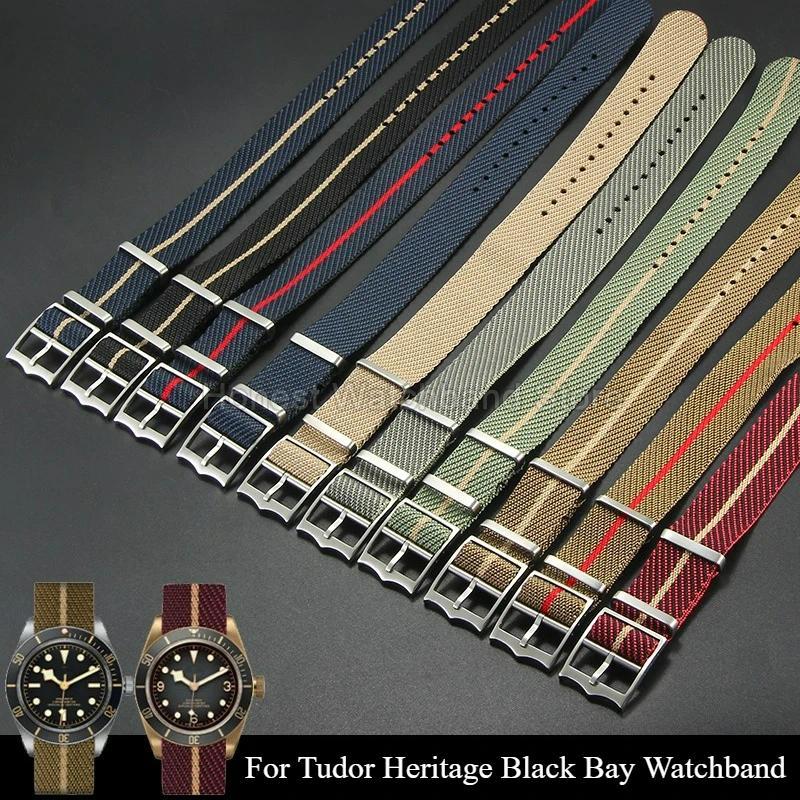 Exquisite Wat Accessories Black Green Red Blue 22 20mm for Tudor Heritage Black Bay Seiko Omega Dain