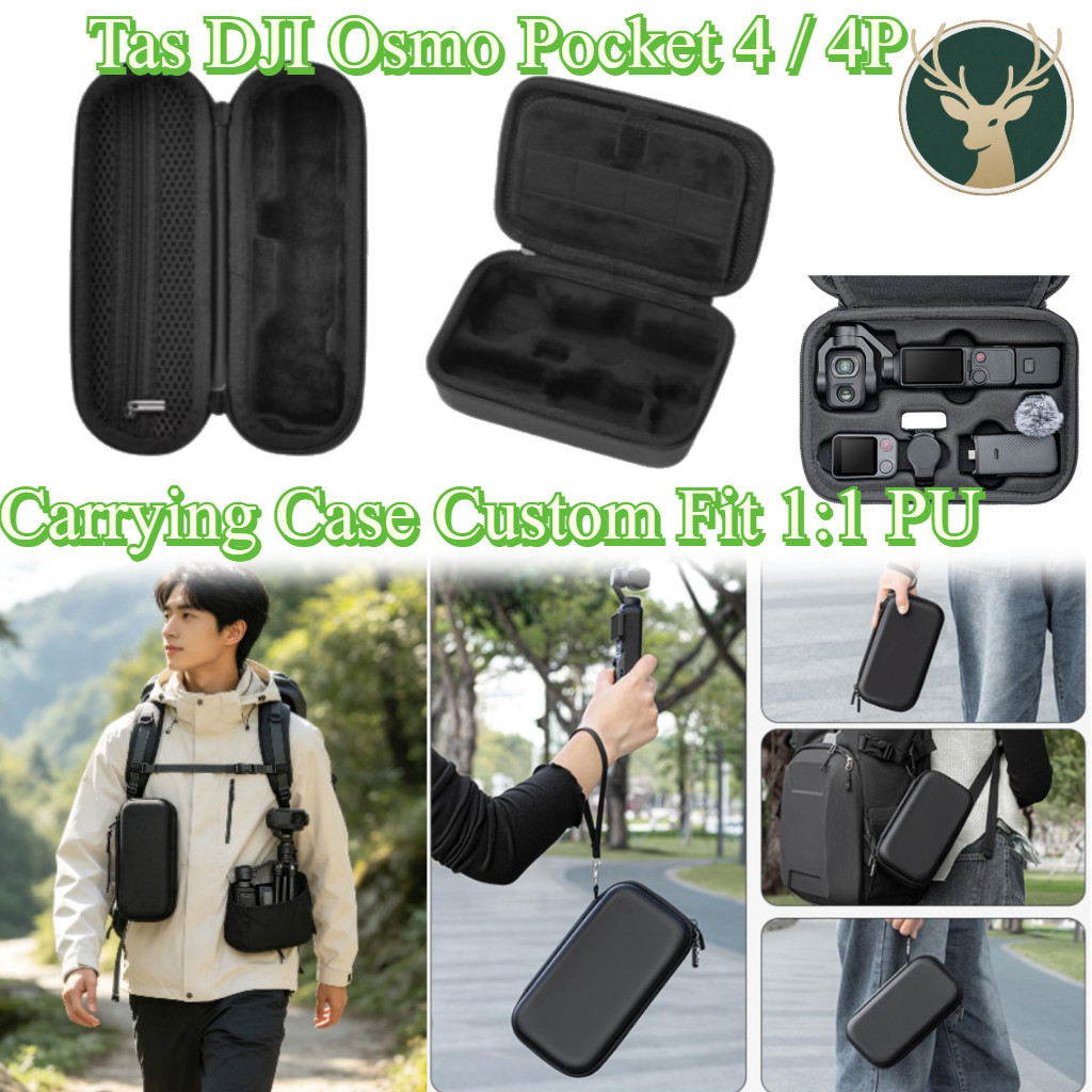 Carrying Case Custom Fit 1:1 PU Tas DJI Osmo Pocket 4 / 4P / Pocket 3 Tas Penyimpan Carry Case Osmo 