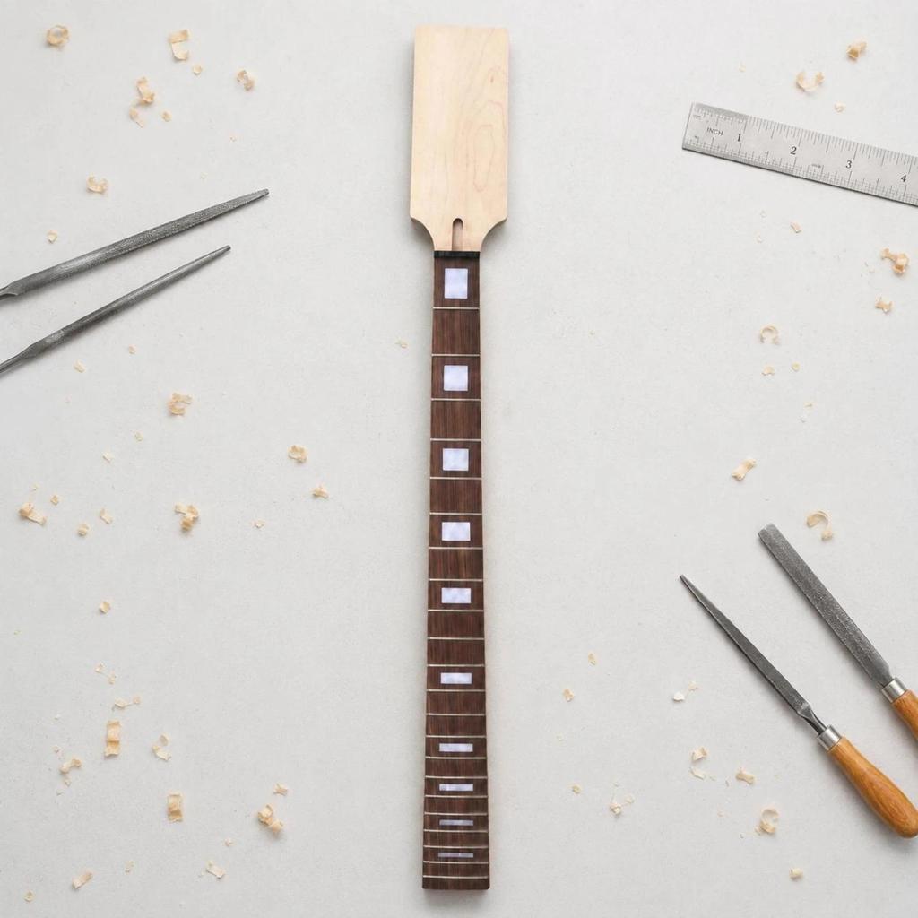 Unfinished Maple Bass Neck White Inlays Electric Bass Neck Music Gear