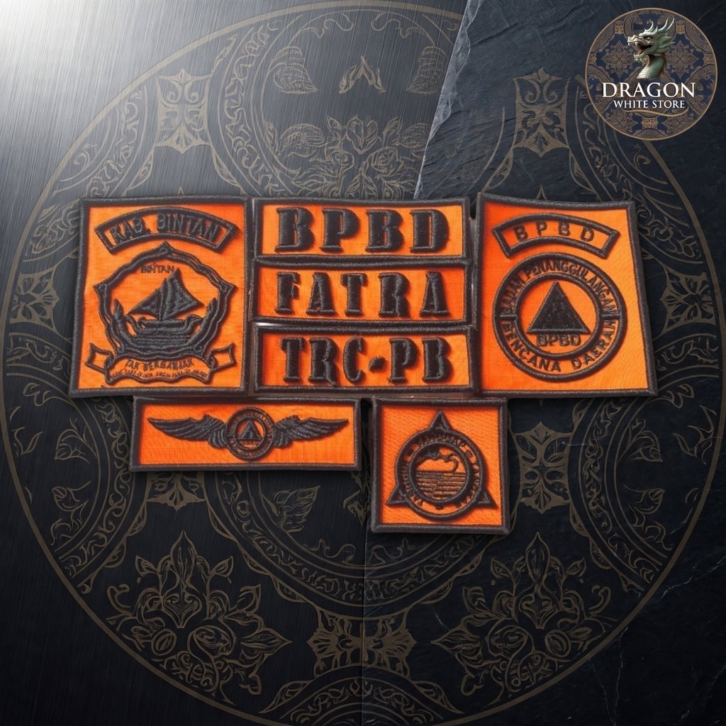 Bordir Logo BPBD Timbul 3D Emblem Atribut Seragam Penanggulangan Bencana Custom Wilayah Satuan