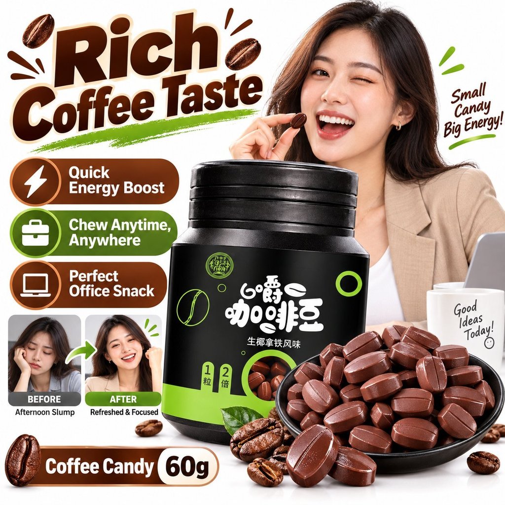 [Promosi] Permen Kopi Penambah Energi | Permen Kopi Robusta 60g | Permen Kopi Susu | Rasa Kopi Asli 