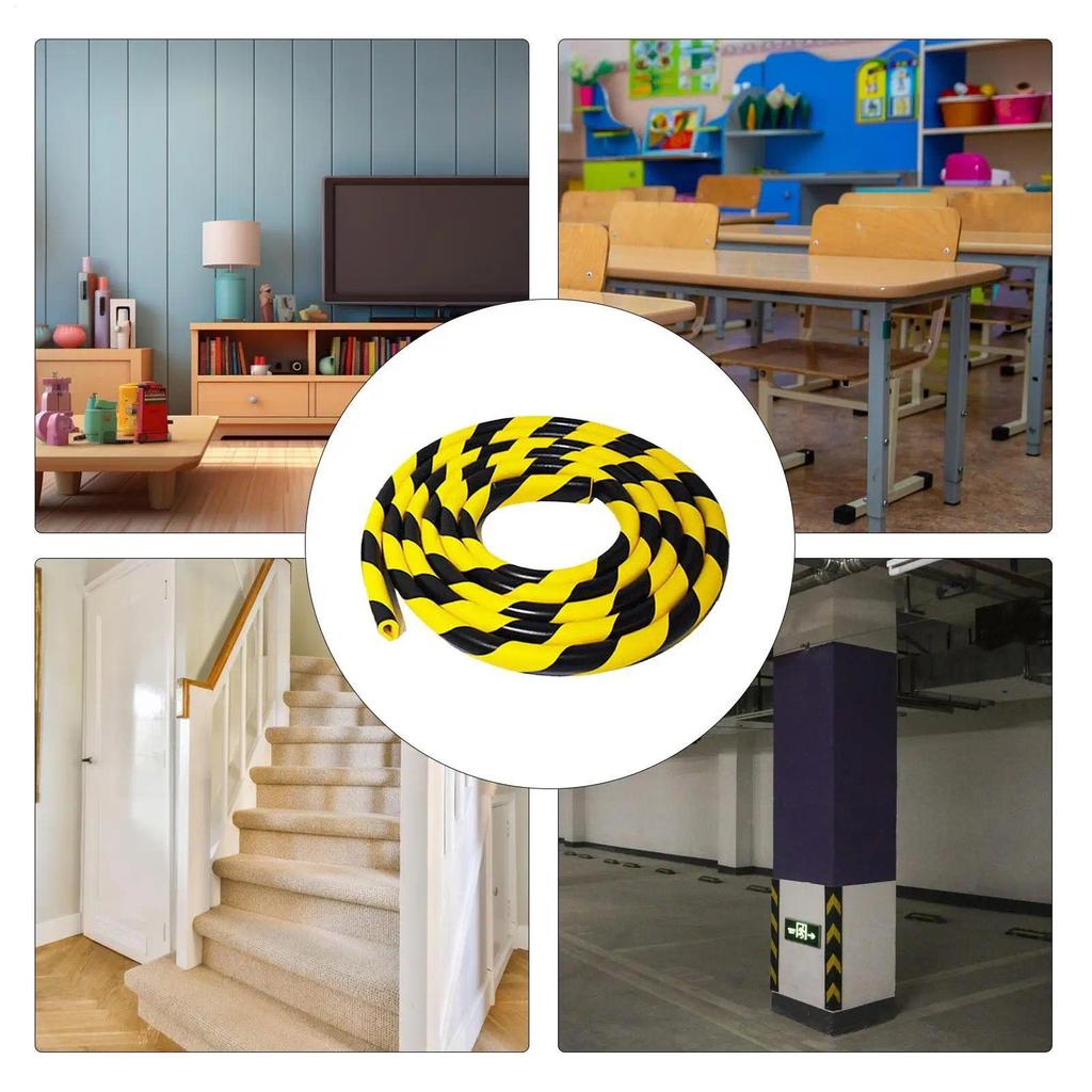 Desk Edge Cushion Selfadhesive Yellow And Black ning Strip Foam Corner Protectors For Kids Table Fur