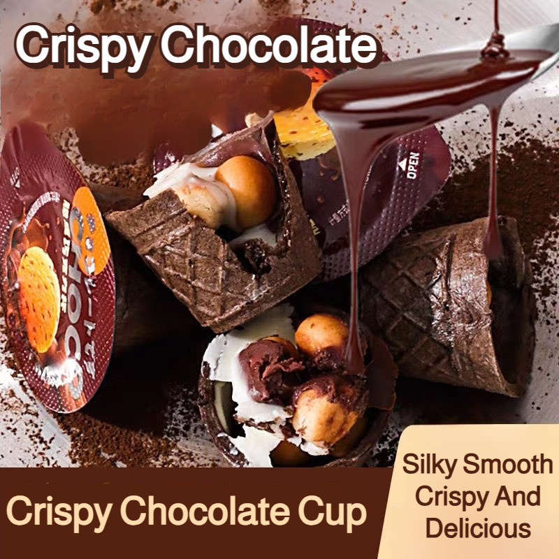 Renyah Isi Coklat Biskuit Coklat/Cup Coklat/Wafer Cone Coklat/Biskuit Isi Coklat/Camilan Anak/Camila