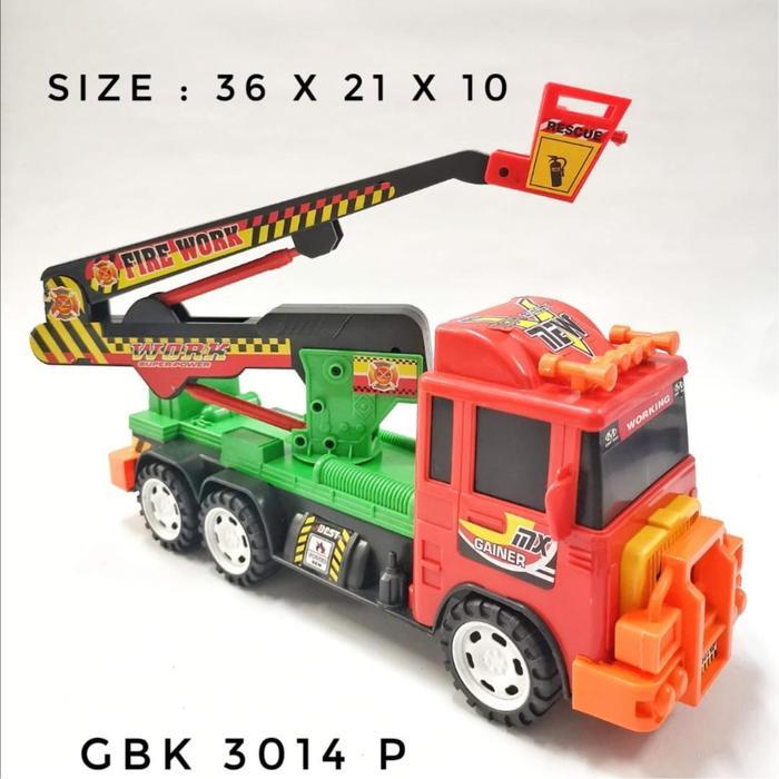 Mainan Anak Mobil Truk Pemadam Kebakaran Tangga Friction GBK 3014 P
