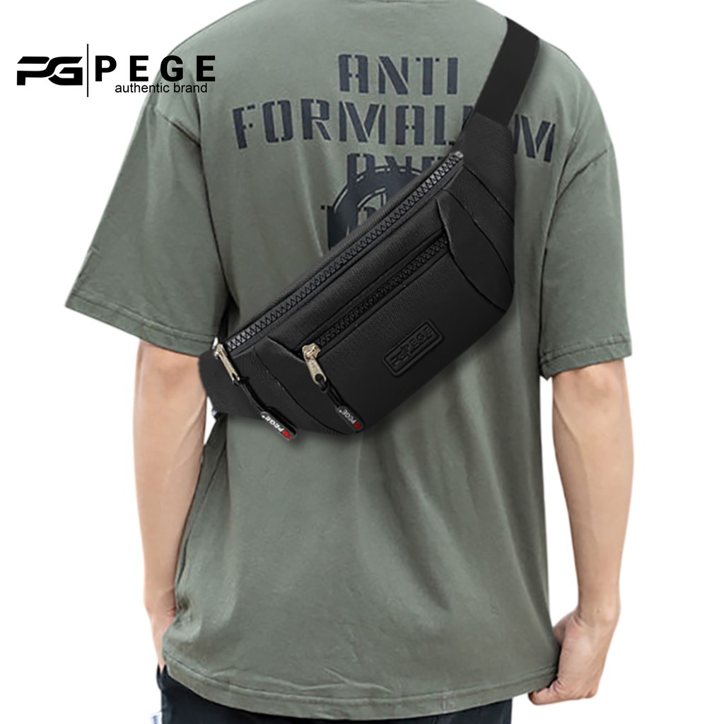 Tas Selempang Pria Waistbag PEGE Huxley Waterproof Sling Bag Tas Distro - PG 9125