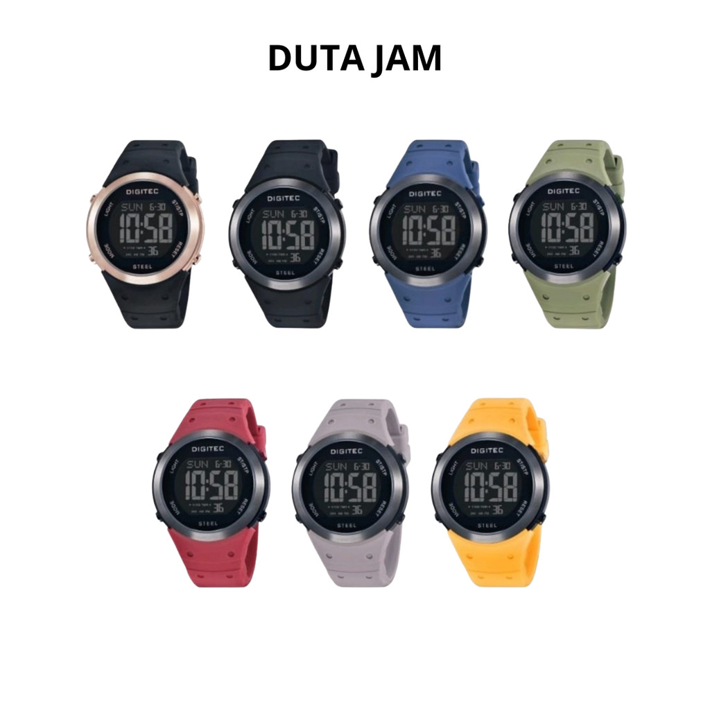 JAM TANGAN PRIA DIGITEC DGS5185T-BRD DGS-5185T-BRD DGS 5185T BRD DIGITAL BLACK RED RESIN/ RUBBER/ KA