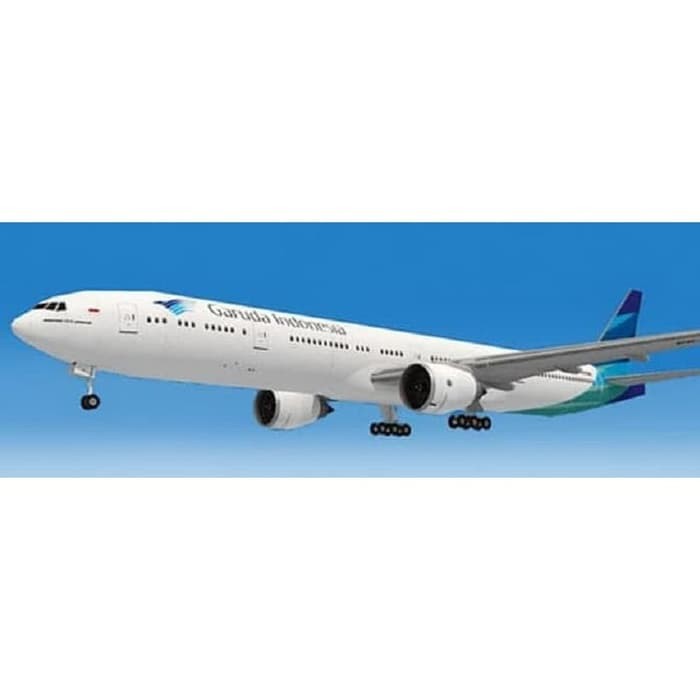 DIY Miniatur Papercraft Pesawat Boeing 777-300ER Garuda