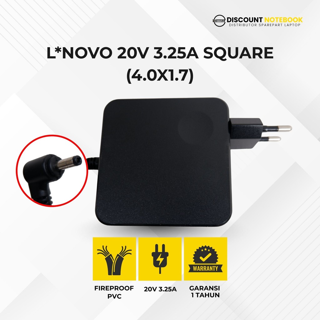 ADAPTOR CHARGER LAPTOP LENOVO IDEAPAD 20V 3.25A (4.0X1.7)