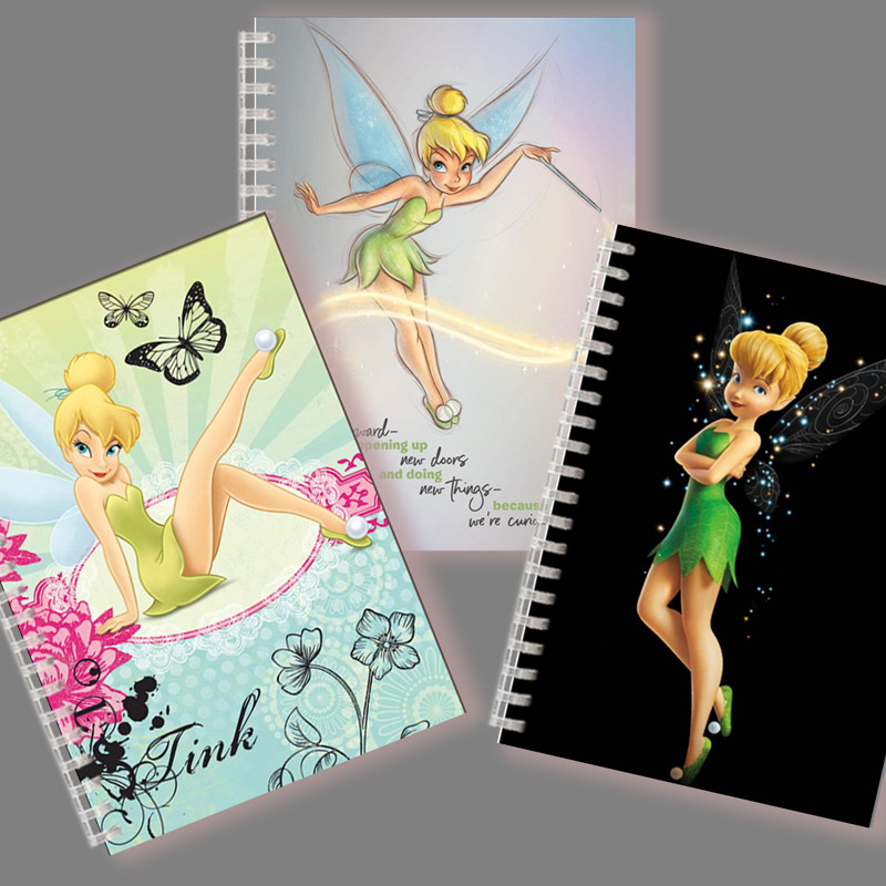 A5 Spiral Notebook Disney Tinkerbell Tinker Bell Faery Fairy Elf Flower Elves Anime Princess Fairies