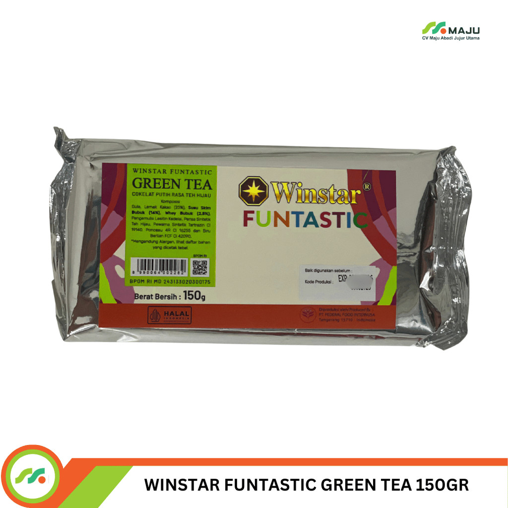WINSTAR FUNTASTIC COMPOUND GREEN TEA 150 GR (COKLAT BATANG) PCS