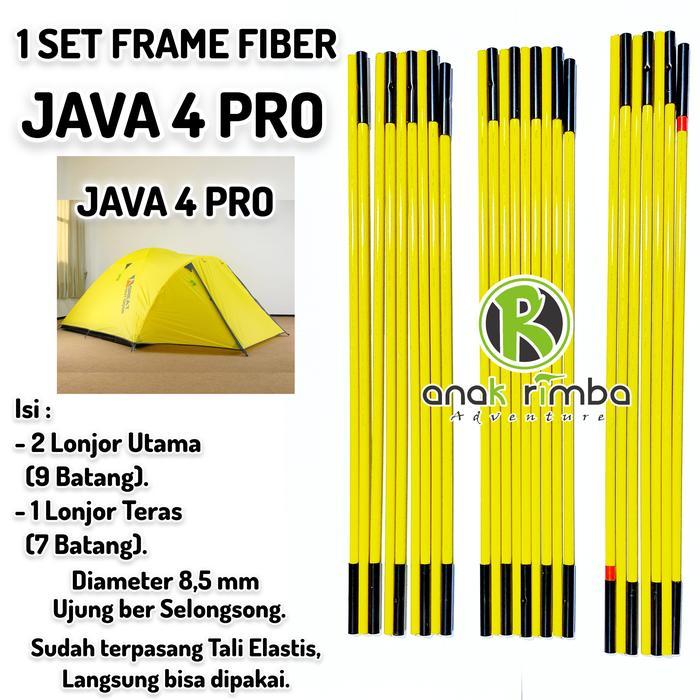 1 SET FRAME FIBER JAVA 4 PRO TENDA DOME GREAT OUTDOOR