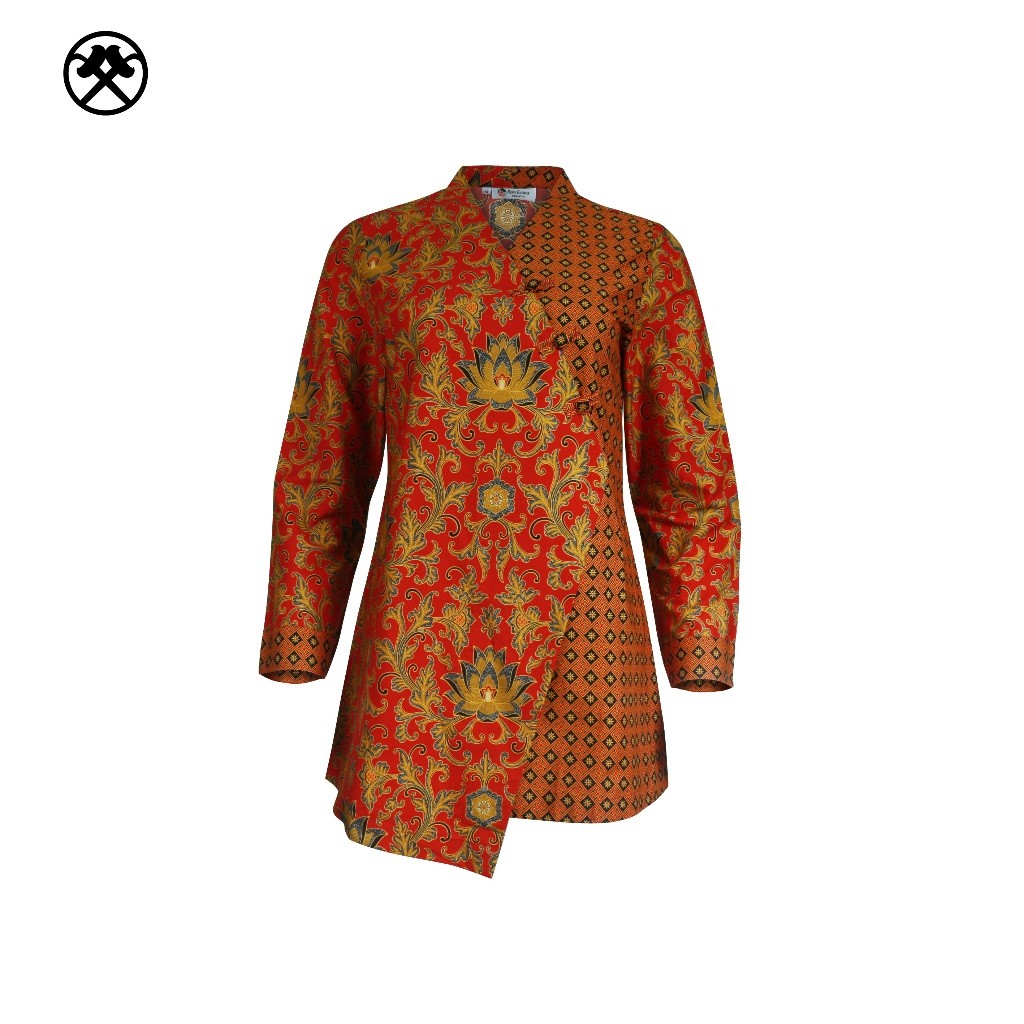 Keris Gallery Blouse Batik Wanita Lengan Panjang Motif Arum Padma Komb. Truntum Swastika