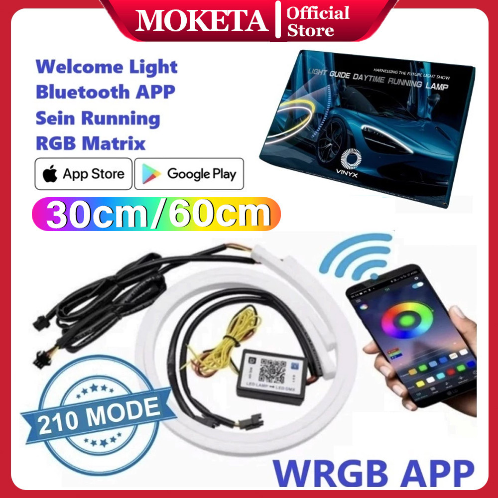 OTOMAX Lampu Alis Led DRL Maxmoto Rgb Konek Aplikasi Android/Ios Welcome Light Sein Running Bluetoot