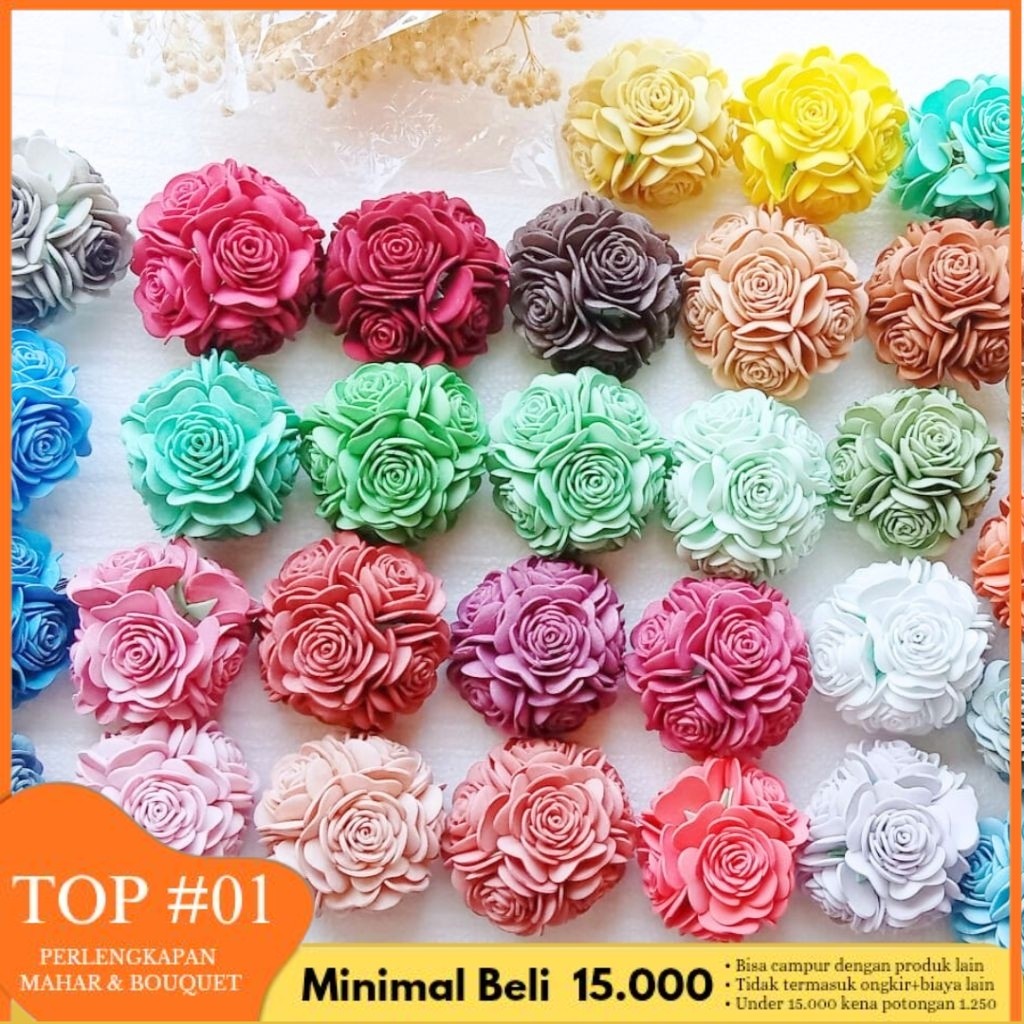 Sheeva G - BUNGA SPONS MAWAR BARU / BUNGA MAWAR / BUNGA SPONS / BAHAN MAHAR