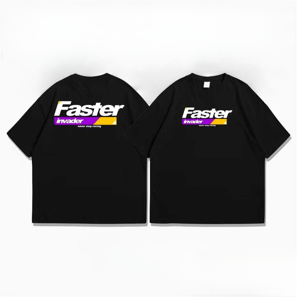 Kaos Sunmori - Kaos Murah - Kaos FASTER INVADER Terbaru Black Original - kaos pria - kaos best selle