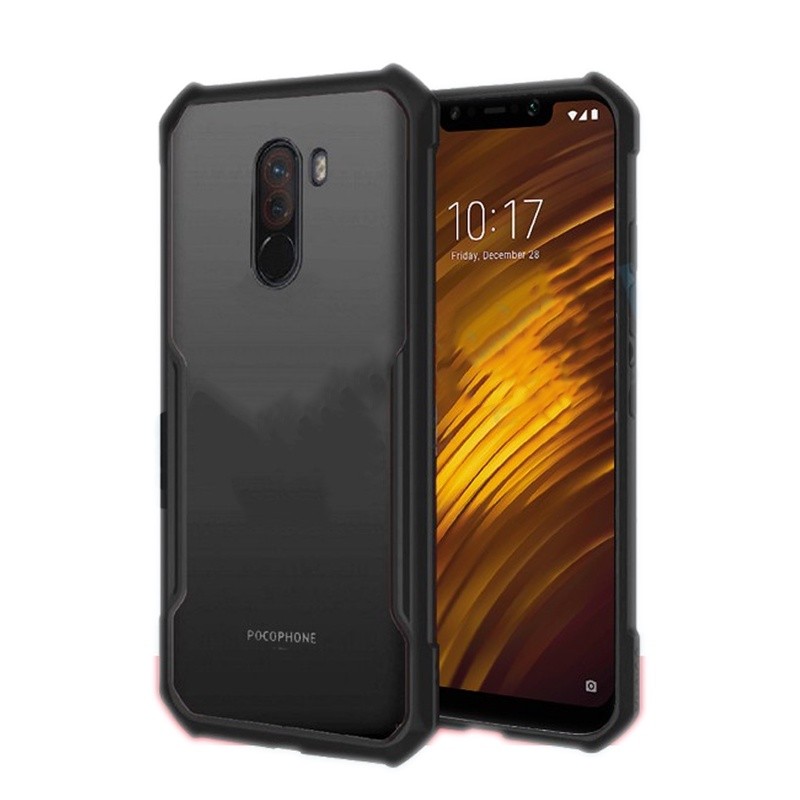 CASE XIAOMI POCOPHONE F1 CASE TRANSPARAN CLEAR FUSION ANTI SHOCKPROOF BLACK