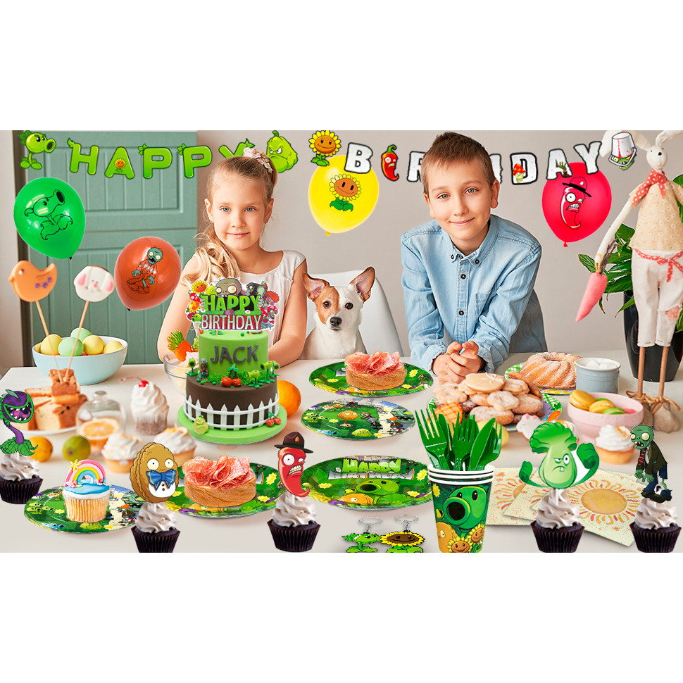 Plants vs Zombies Party Supplies,169pcs Plants vs Play Game Zombies Party Kit Plants vs Zombies Deco