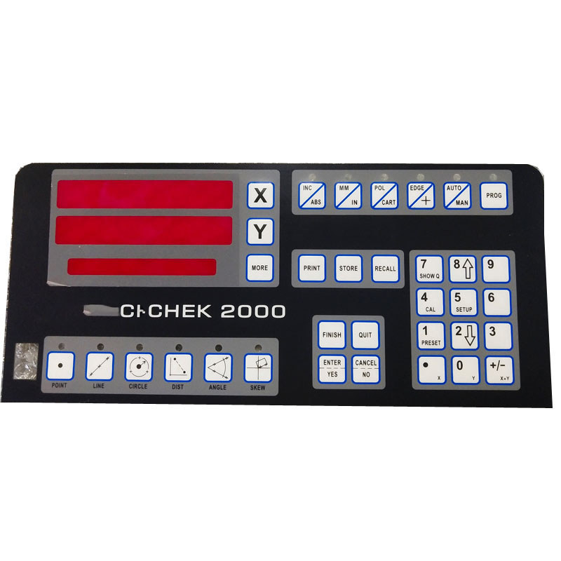 Digital display meter membrane switch panel, CHEK 2000 digital display meter button panel membrane s