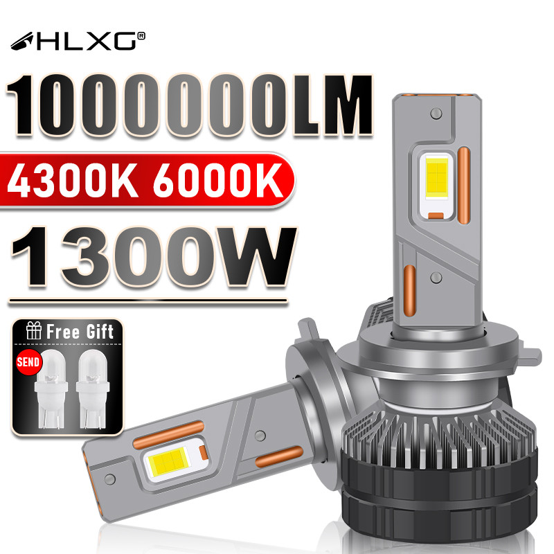 HLXG 1300W H7 LED Headlight Bulb Canbus H4 H8 H9 H11 HB4 HB3 9005 9006 9012 Turbo LED Fog Lamp High 
