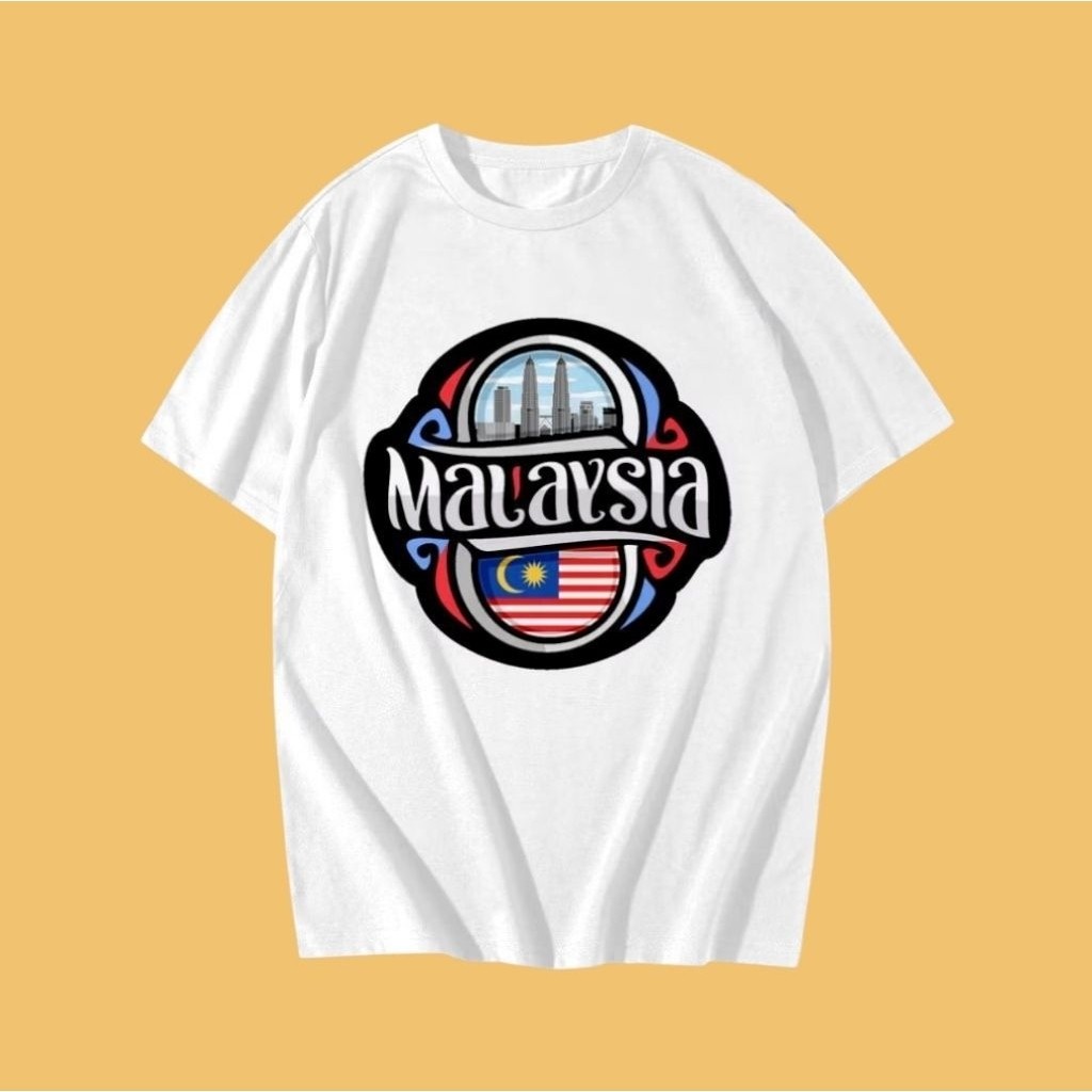 kaos oleh oleh malaysia baju souvenir negara malaysia MOTIF LOGO bendera