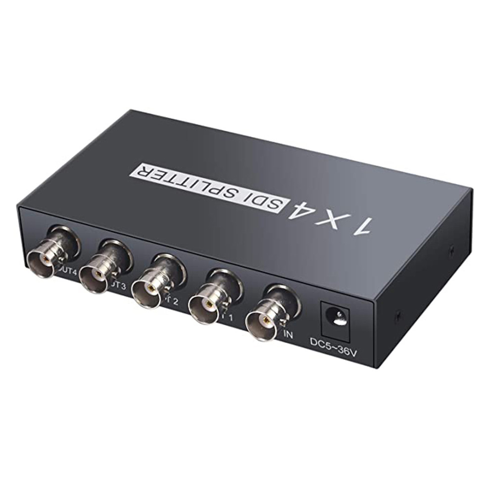 SDI Splitter 1x4 3G-SDI HD-SDI SD-SD 1 In 4 Out Multimedia Split SDI Extender Adapter Support 1080P 
